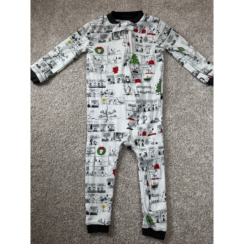 Pottery Barn Peanuts 12-18 Months Unisex Baby Cotton Sleeper Christmas
